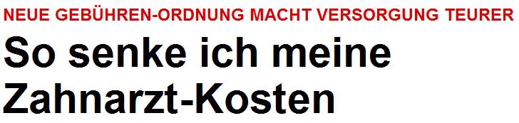 Zahnarztkosten senken Zahnarztkosten senken